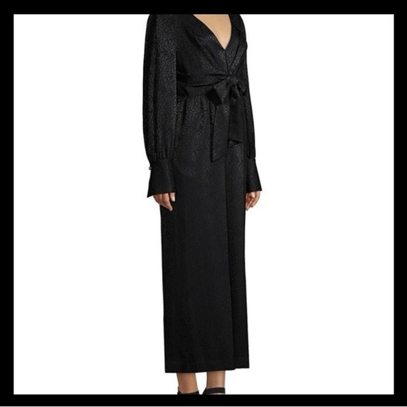 🖤NWT🖤 Elegant Kate Spade Black One Piece Front Tie Pantsuit - Size 0 - Picture 3 of 16